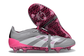 Chuteira Adidas Predator Elite FG Tongue Rosa Ed. "Bellingham" com design exclusivo e tecnologia de ponta.