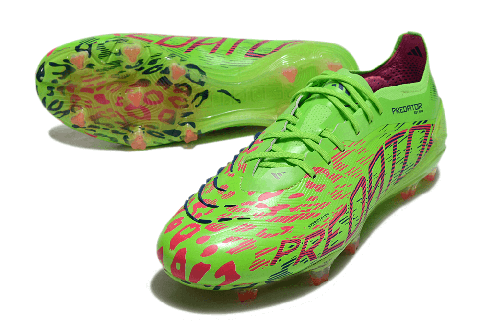 Chuteira Adidas Predator Elite FG - Verde em destaque, ideal para controle e precisão no campo.