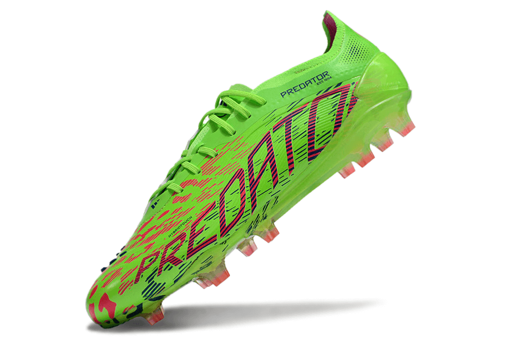 Chuteira Adidas Predator Elite FG - Verde lateral, ideal para controle e precisão em campo.