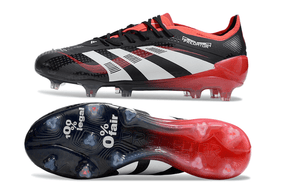 Chuteira Adidas Predator Elite FG - Vermelha e Preta com design moderno e sola FG para alta performance em campo.