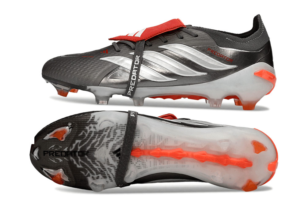 Chuteira Adidas Predator Elite FG 26 - "Finishers Steel" com design inovador e tecnologia de ponta.