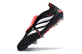 Chuteira Adidas Predator Elite FG 26 - "Finishers Steel" Preta e Branca em destaque, com design moderno e tecnologia de toque.