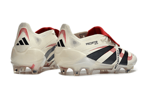 Chuteira Adidas Predator Elite Fold-Over Tongue FG - Begê, Vermelha e Preta - vista traseira