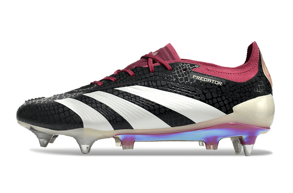Chuteira Adidas Predator Elite SG com design inovador para gramados macios e molhados.