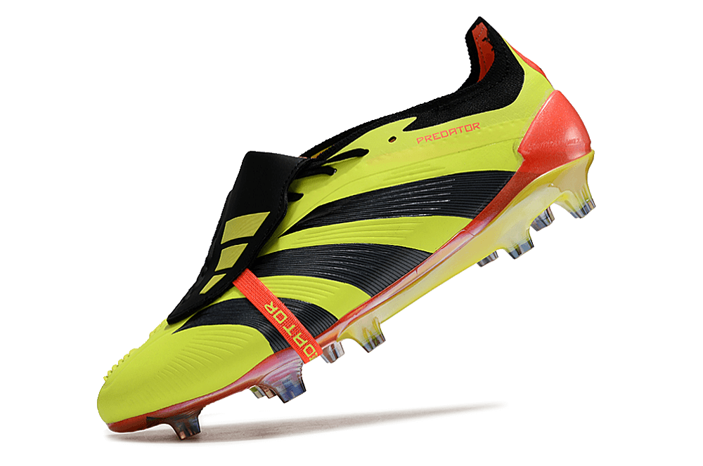 Chuteira Adidas Predator Elite Tongue FG - Amarela e Preta com design arrojado e tecnologia de ponta