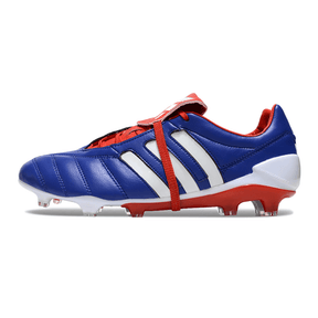 Chuteira Adidas Predator Mania Elite FG Azul com design icônico e tecnologia avançada para controle em campo.