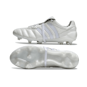 Chuteira Adidas Predator Mania Elite FG Branca - Campo com design icônico e tecnologia avançada para controle em campo.