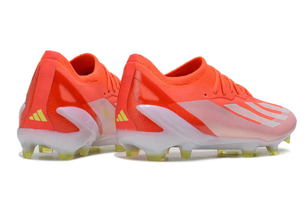 Chuteira Adidas X Crazyfast FG Elite .1 Vermelha vista traseira com design aerodinâmico e sola FG.