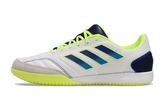 Chuteira Futsal Adidas Competition Top IC Branca e Amarela com design moderno e materiais de alta performance