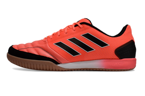 Chuteira Futsal Adidas Competition Top IC Laranja e Preta lado direito