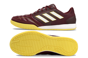 Chuteira Futsal Adidas Competition Top IC Preta e Branca vista lateral e sola