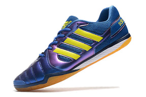 Chuteira Futsal Adidas Top Sala IC Azul Escuro para desempenho em pisos internos com controle e estabilidade.