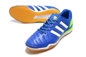 Chuteira Futsal Adidas Top Sala IC Azul e Verde, modelo ideal para futsal em campo indoor