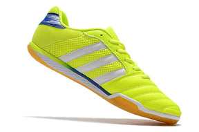 Chuteira Futsal Adidas Top Sala IC Verde Neon, ideal para jogadores de futsal em quadras internas.