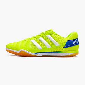 Chuteira Futsal Adidas Top Sala IC Verde Neon com design vibrante e sola adequada para quadras internas.