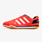 Chuteira Futsal Adidas Top Sala IC Vermelha e Branca lado esquerdo em vista lateral