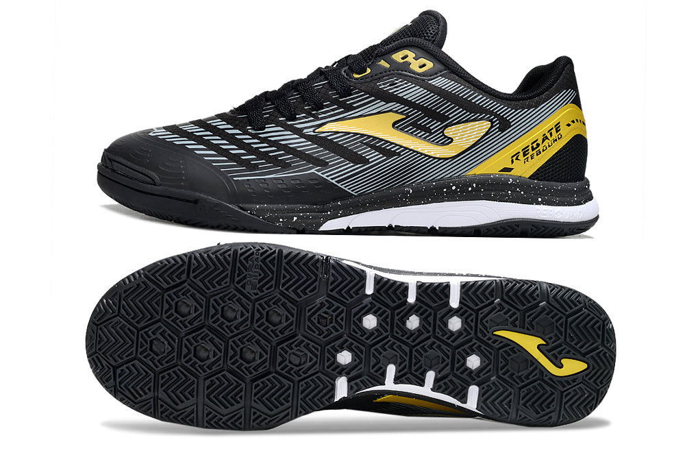 Chuteira Futsal Joma Regate Rebound IC Preta e Amarela