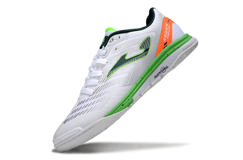 Chuteira Futsal Joma Regate Rebound IC Branca e Laranja