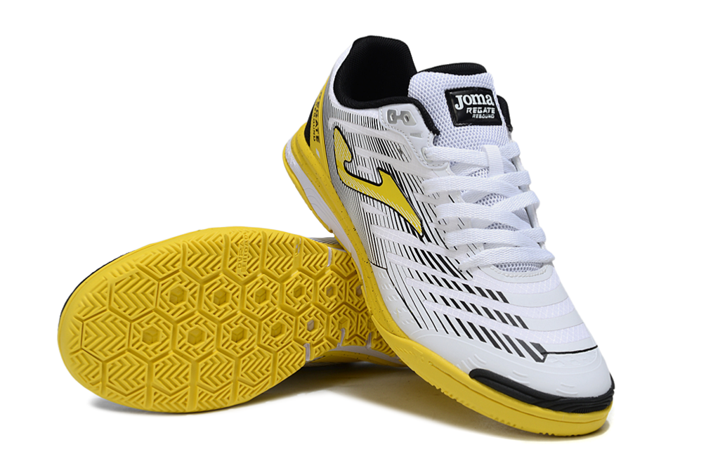 Chuteira Futsal Joma Regate Rebound IC Branca e Amarela