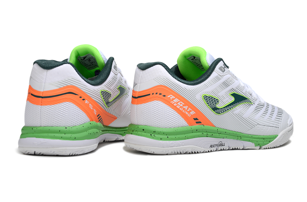 Chuteira Futsal Joma Regate Rebound IC Branca e Laranja