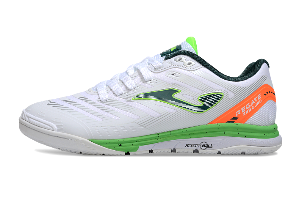 Chuteira Futsal Joma Regate Rebound IC Branca e Laranja