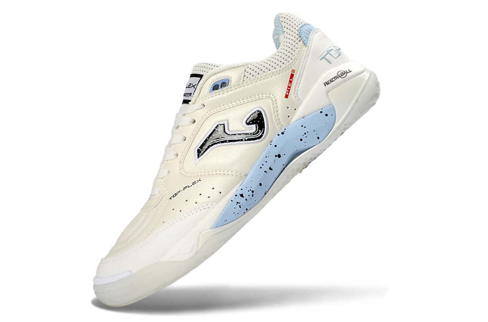 Chuteira Futsal Joma Top Flex Rebound IC Bege e Azul