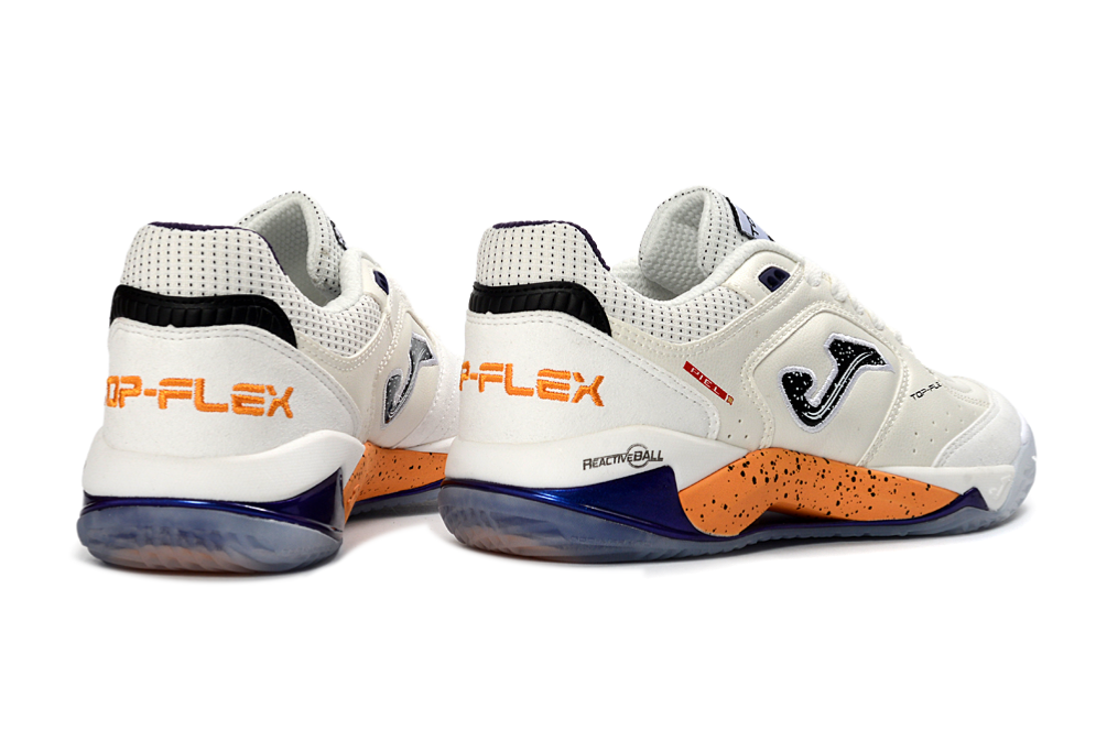 Chuteira Futsal Joma Top Flex Rebound IC Bege e Laranja