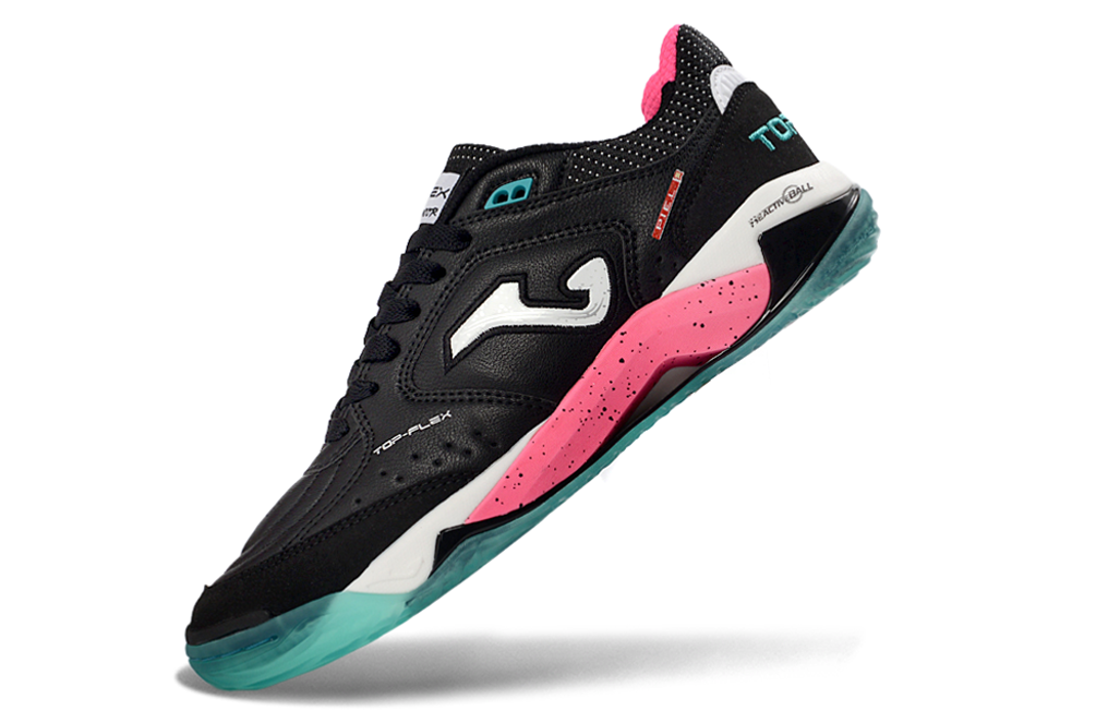 Chuteira Futsal Joma Top Flex Rebound IC Preta e Rosa