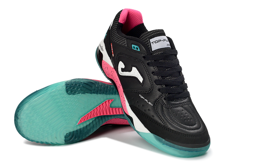 Chuteira Futsal Joma Top Flex Rebound IC Preta e Rosa