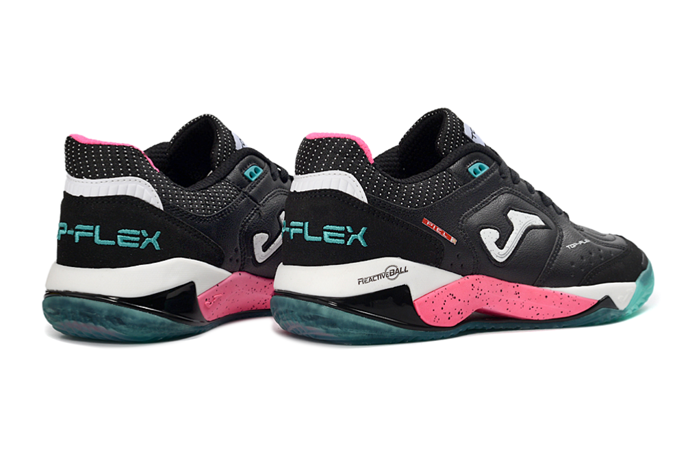 Chuteira Futsal Joma Top Flex Rebound IC Preta e Rosa