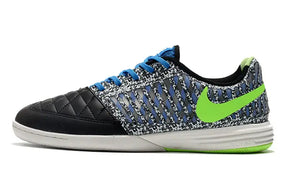 Chuteira Futsal Nike Lunar Gato IC Preta e Verde com design moderno e tecnologia para jogadores de futsal.