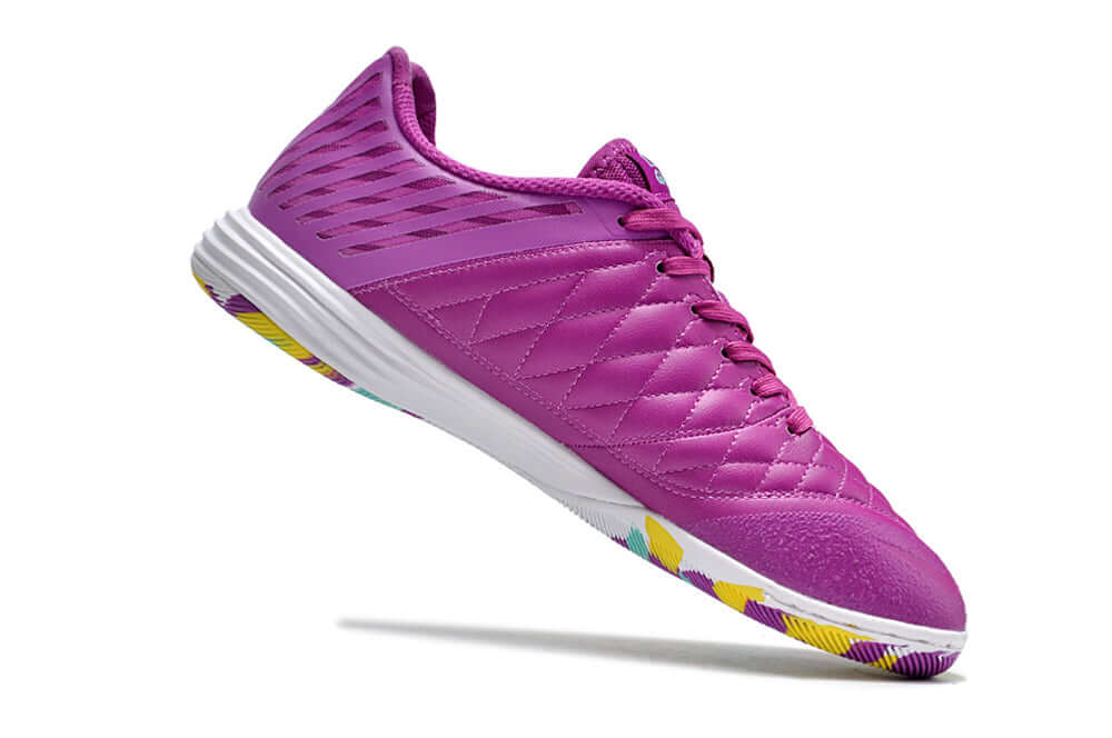 Chuteira Futsal Nike Lunar Gato IC - Roxa com design moderno e cores vibrantes para desempenho em quadra.