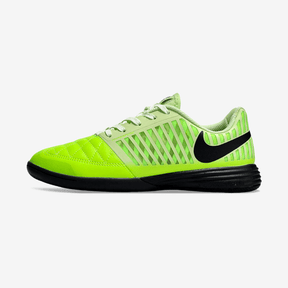 Chuteira Futsal Nike Lunar Gato IC - Verde e Preta com design moderno e tecnologia avançada.