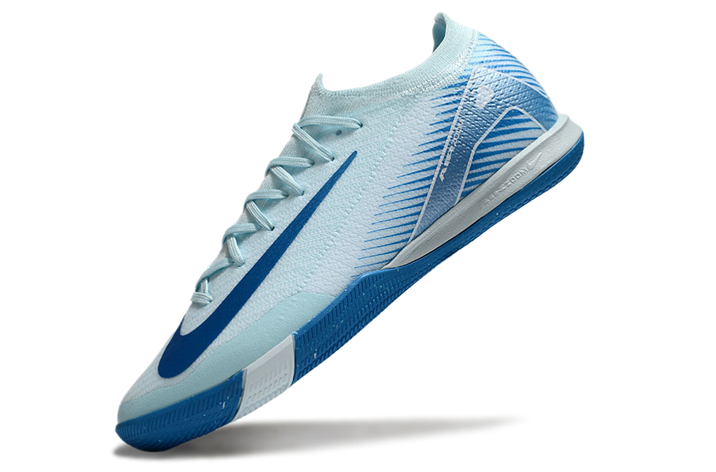 Chuteira Futsal Nike Mercurial Air Zoom Vapor 16 IC - Azul com design aerodinâmico e tecnologia de ponta.