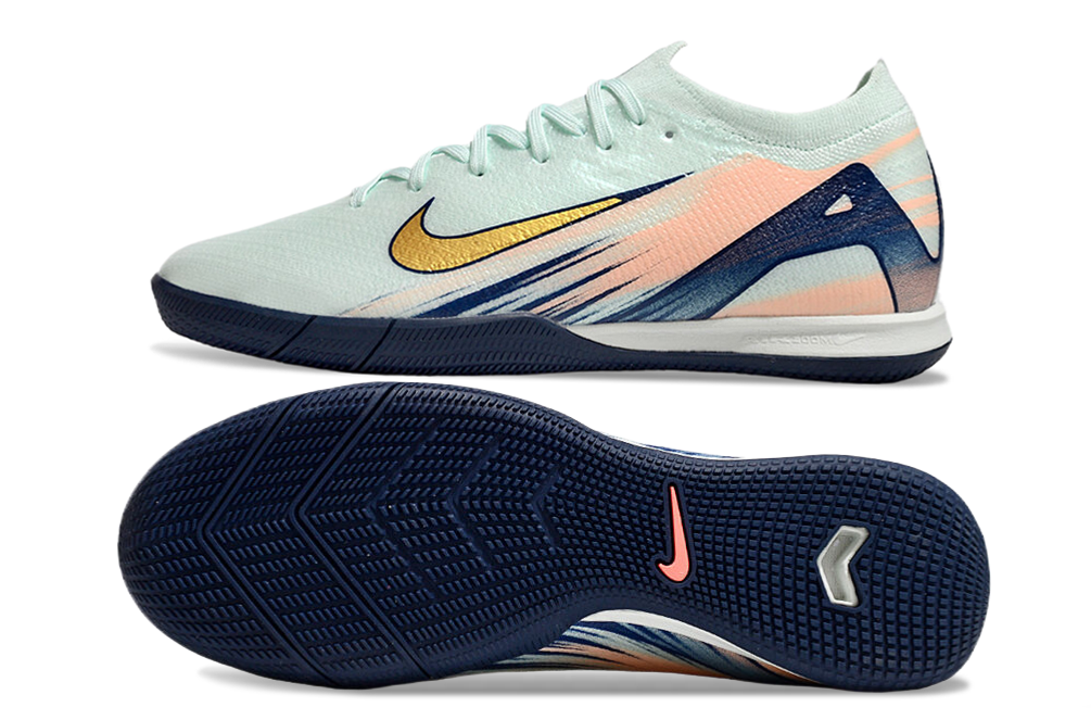 Chuteira Futsal Nike Mercurial Air Zoom Vapor 16 IC - Azul vista superior e inferior.