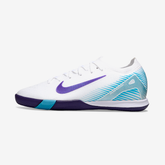 Chuteira Futsal Nike Mercurial Air Zoom Vapor 16 IC - Branca e Azul, design moderno com tecnologia Air Zoom.