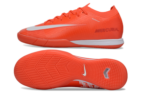 Chuteira Futsal Nike Mercurial Air Zoom Vapor 16 IC - Laranja e Branca vista lateral e sola