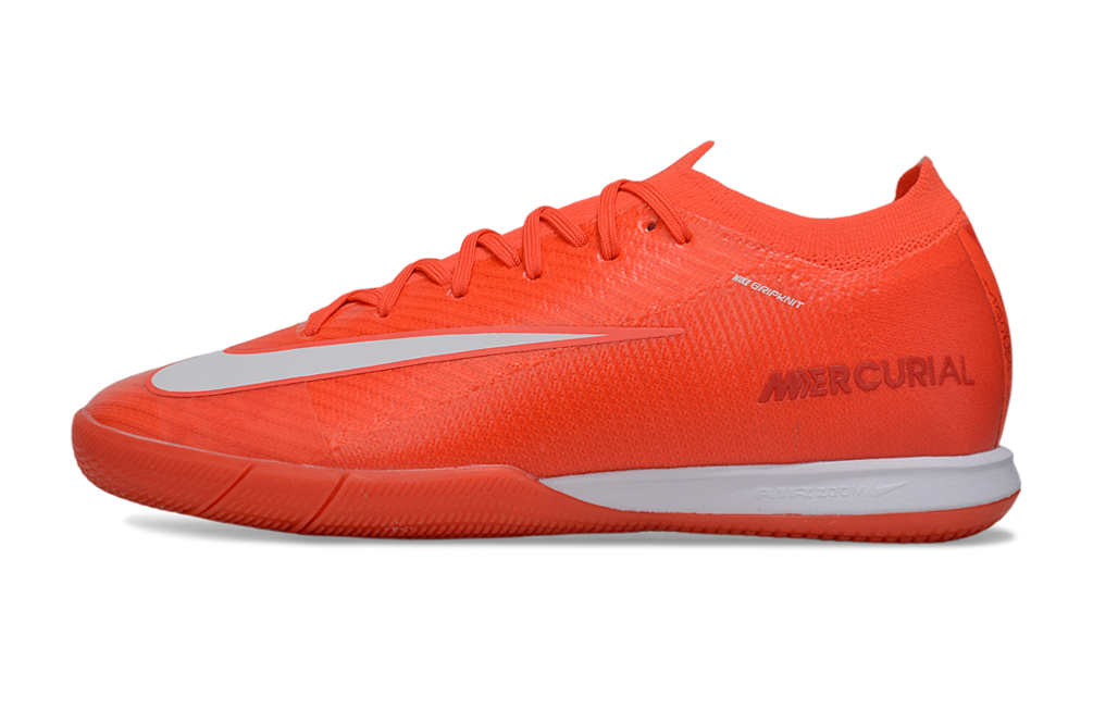 Chuteira Futsal Nike Mercurial Air Zoom Vapor 16 IC - Laranja e Branca lateral