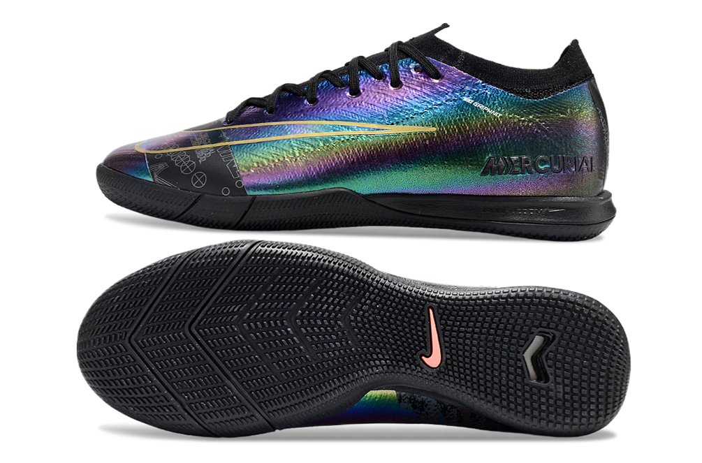 Chuteira Futsal Nike Mercurial Air Zoom Vapor 16 IC em cores vibrantes com sola IC para controle em campo.