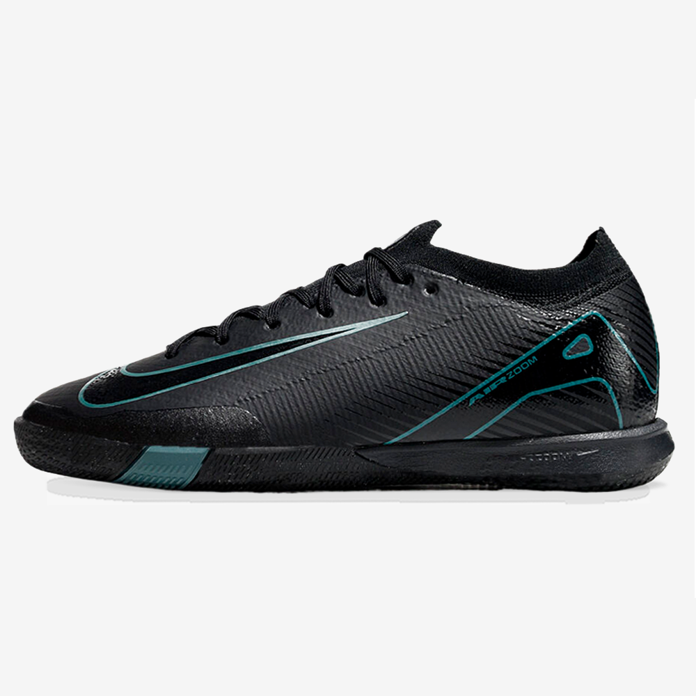 Chuteira Futsal Nike Mercurial Air Zoom Vapor 16 IC - Preta lateral esquerda em fundo branco