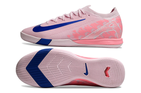 Chuteira Futsal Nike Mercurial Air Zoom Vapor 16 IC - Rosa e Azul vista lateral e inferior em detalhe