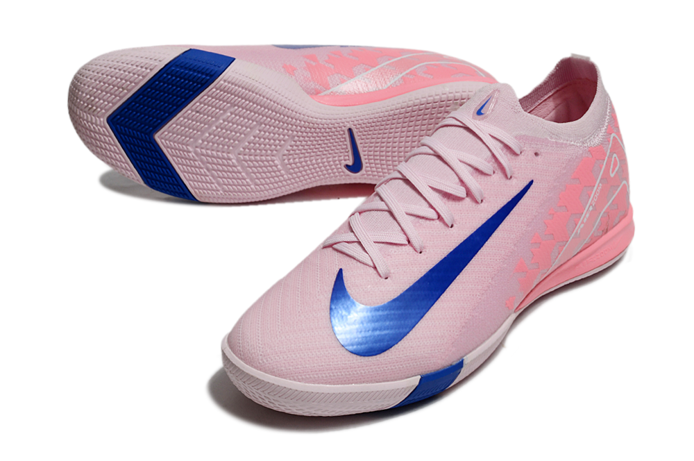 Chuteira Futsal Nike Mercurial Air Zoom Vapor 16 IC - Rosa e Azul com design moderno e desempenho otimizado