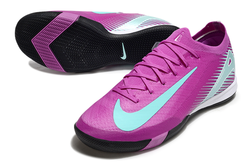 Chuteira Futsal Nike Mercurial Air Zoom Vapor 16 IC - Roxa e Azul em design vibrante de roxo e azul.