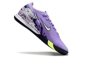 Chuteira Futsal Nike Mercurial Air Zoom Vapor 16 IC - Roxa e Verde em destaque com design moderno e cores vibrantes.