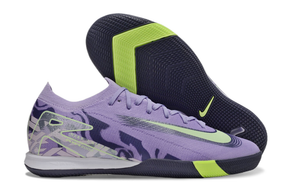 Chuteira Futsal Nike Mercurial Air Zoom Vapor 16 IC - Roxa e Verde com design elegante e tecnologia avançada.