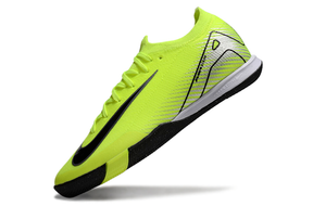 Chuteira Futsal Nike Mercurial Air Zoom Vapor 16 IC - Verde e Preta em fundo branco.