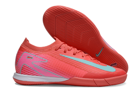 Chuteira Futsal Nike Mercurial Air Zoom Vapor 16 IC - Vermelha e Azul com design moderno e sola de borracha.