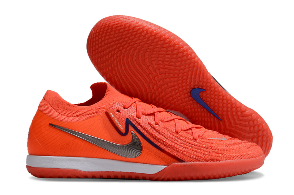 Chuteira Futsal Nike Phantom GX II IC - Laranja "Halaand" com solado IC e design vibrante.