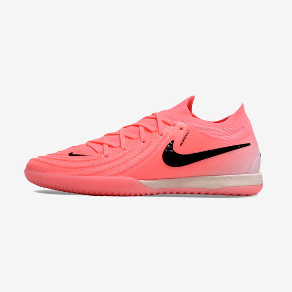 Chuteira Futsal Nike Phantom GX II IC - Rosa e Preta "Mad Brilliance Pack" vista lateral