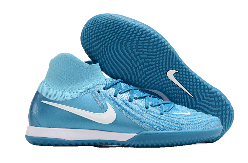 Chuteira Futsal Nike Phantom Luna IC - Azul "Mad ambition Pack" com design inovador e aderência superior.